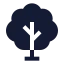 Treedeciduous icon with solid sharp style