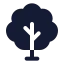 Treedeciduous icon with solid standard style