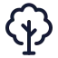 Treedeciduous icon with stroke rounded style