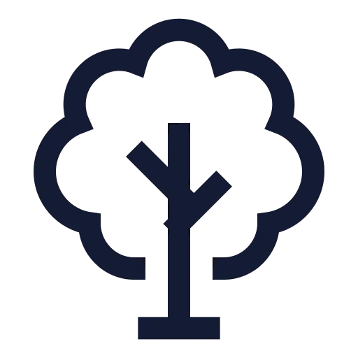 Tree Deciduous Icon in Stroke Sharp style