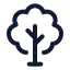 Treedeciduous icon with stroke standard style