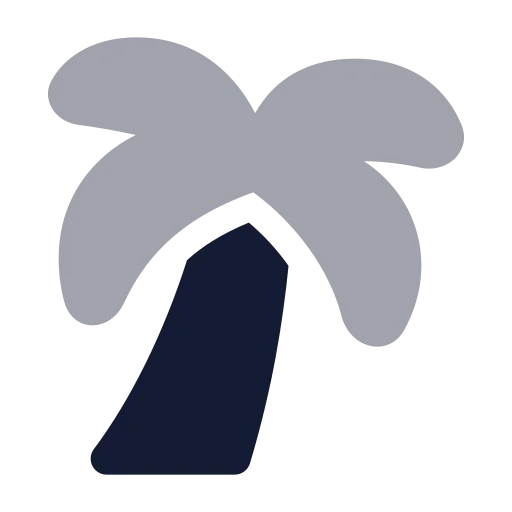 Tree Palm Icon in Bulk Rounded style