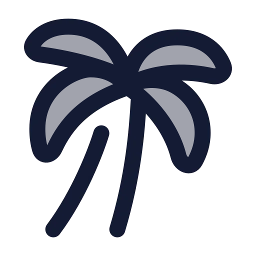 Tree Palm Icon in Duotone Rounded style