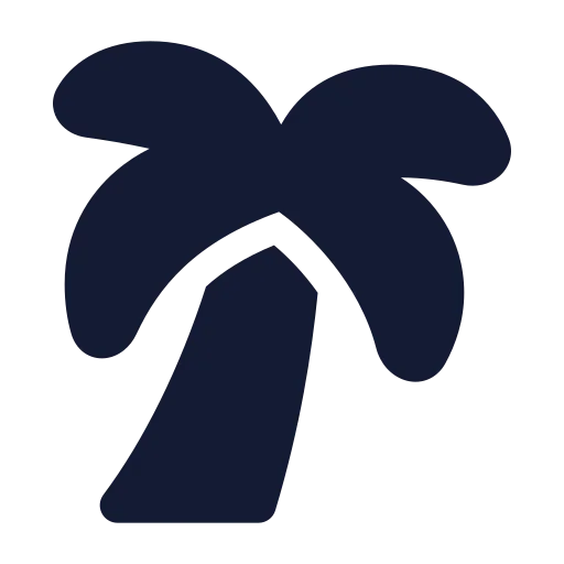 Tree Palm Icon in Solid Rounded style