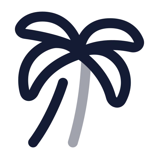 Tree Palm Icon in Twotone Rounded style