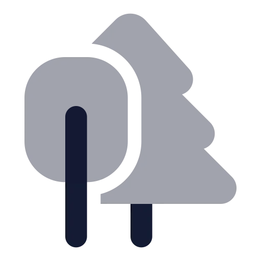 Trees Icon in Bulk Rounded style