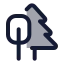 Trees icon with duotone rounded style