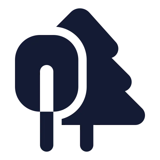 Trees Icon in Solid Rounded style