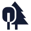 Trees icon with solid sharp style
