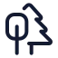 Trees icon with stroke rounded style