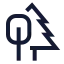 Trees icon with stroke sharp style
