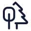 Trees icon with stroke standard style