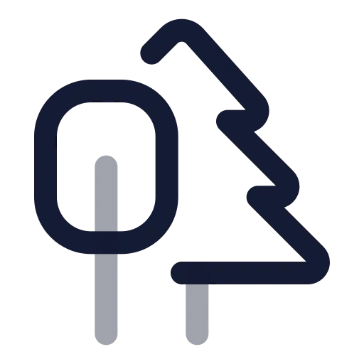 Trees Icon in Twotone Rounded style