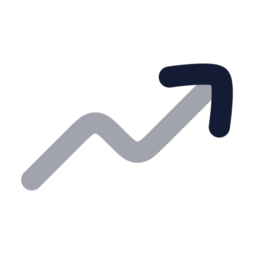 Trending Down Icon in Bulk Rounded style