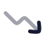 Trendingdown icon with bulk rounded style