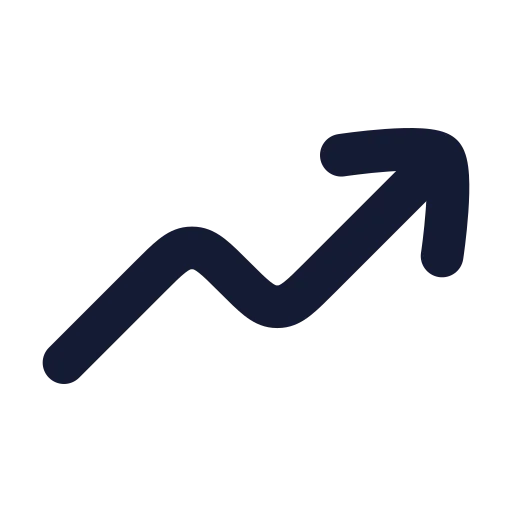 Trending Down Icon in Solid Rounded style