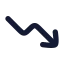 Trendingdown icon with solid rounded style