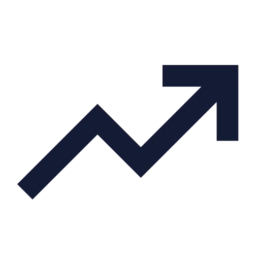 Trending Down Icon in Solid Sharp style