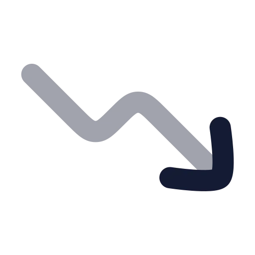 Trending Up Icon in Bulk Rounded style
