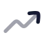 Trendingup icon with bulk rounded style