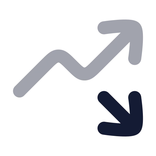 Trending Up Down Icon in Bulk Rounded style