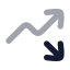 Trendingupdown icon with bulk rounded style