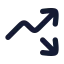 Trendingupdown icon with solid rounded style