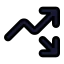 Trendingupdown icon with solid standard style