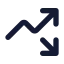 Trendingupdown icon with solid standard style