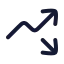 Trendingupdown icon with stroke rounded style