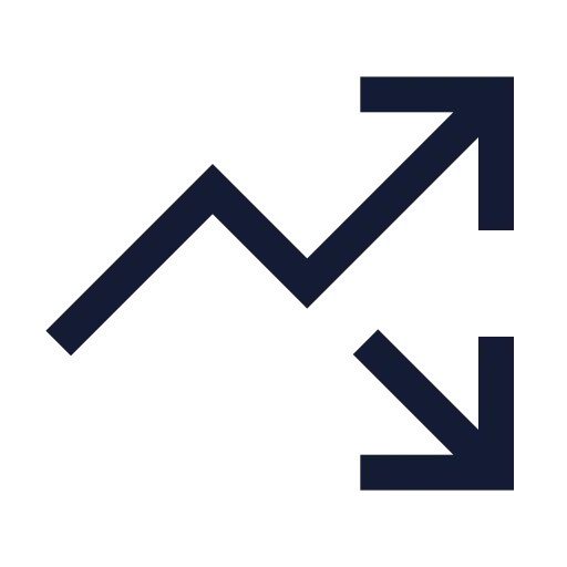 Trending Up Down Icon in Stroke Sharp style