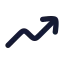 Trendingup icon with solid rounded style
