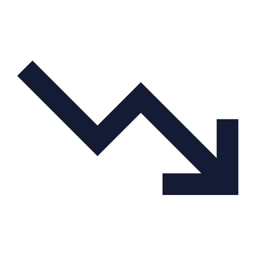 Trending Up Icon in Solid Sharp style