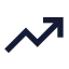 Trendingup icon with solid sharp style