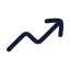 Trendingup icon with stroke rounded style