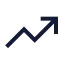 Trendingup icon with stroke sharp style
