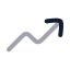 Trendingup icon with twotone rounded style