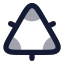 Triangle icon with bulk rounded style