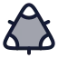 Triangle icon with duotone rounded style