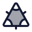 Triangle icon with duotone standard style