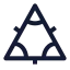 Triangle icon with stroke sharp style