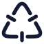 Triangle icon with solid rounded style