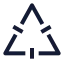 Triangle icon with stroke sharp style