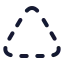 Triangledash icon with stroke rounded style