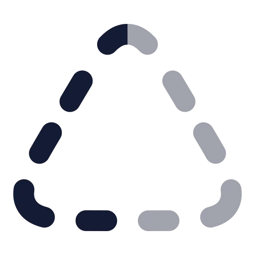 Triangle Dashed Icon in Bulk Rounded style