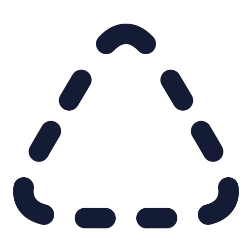 Triangle Dashed Icon in Solid Rounded style