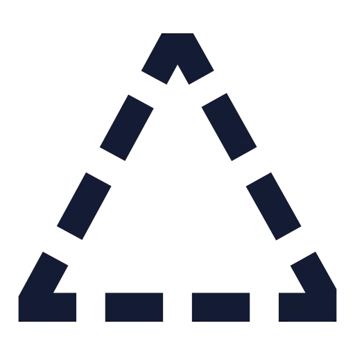 Triangle Dashed Icon in Solid Sharp style