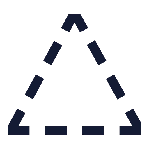 Triangle Dashed Icon in Stroke Sharp style