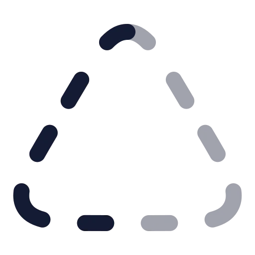 Triangle Dashed Icon in Twotone Rounded style