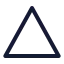 Triangle icon with stroke sharp style